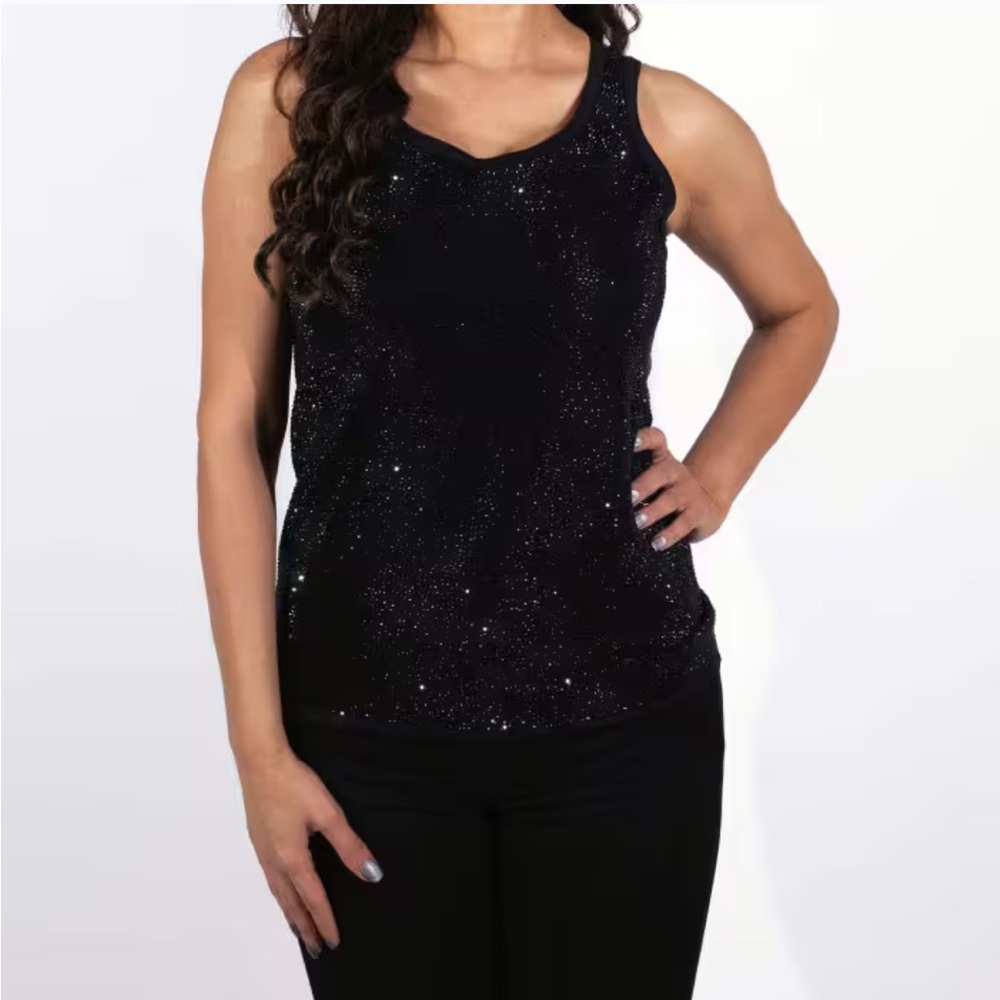 Sparkles Studio Glass Rhinestone Tank - size Medium